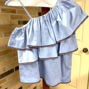 Saks Fifth Avenue One Shoulder Ruffle Top